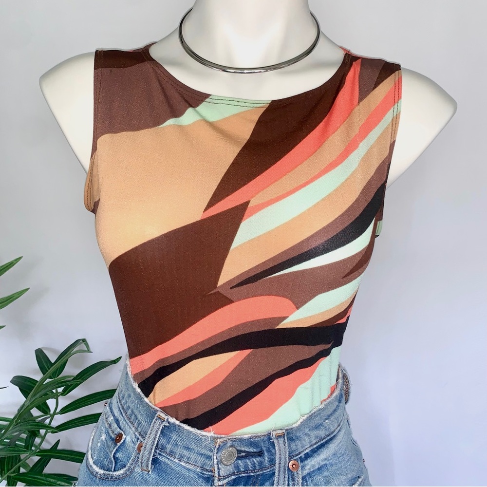 Y 2 K :: Vintage Unique Y2k Abstract Mod Top - image 4